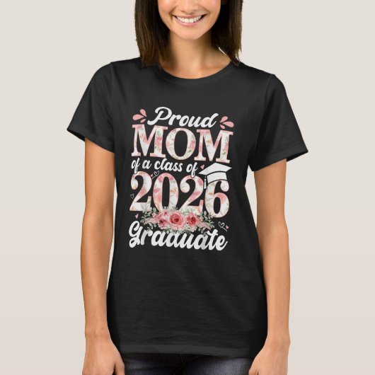 2026年卒業の自慢の母 卒業おめでとう Tシャツ (正面)
