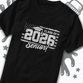2026年卒業アメリカ国旗シニアクラス2026 Tシャツ