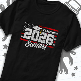 2026年卒業アメリカ国旗シニアクラス2026 Tシャツ