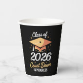 2026年卒業カウントダウン進行中 パーソナライズデザイン 紙コップ (正面)