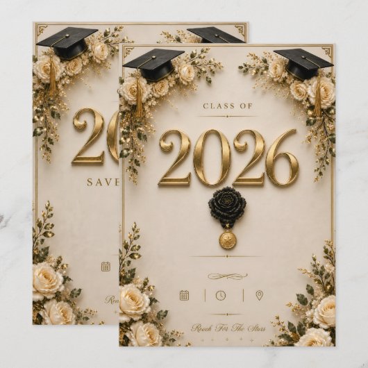 2026年卒業カード 日程お知らせ (正面/裏面)