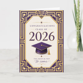 2026年卒業カード 紫と金 カード