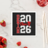 2026年卒業クラス 赤 シニア 26 スタンダードカクテルナプキン (インサイチュ)