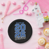 2026年卒業クラス 青いシニア卒業生 ペーパープレート (パーティー)
