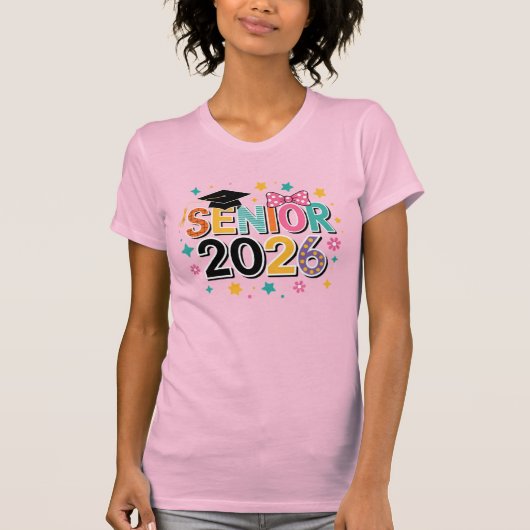 2026年卒業シーズンカラフルデザイン Tシャツ (正面)