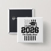 2026年卒業ディストressedフラグデザイン 缶バッジ (正面&裏面)