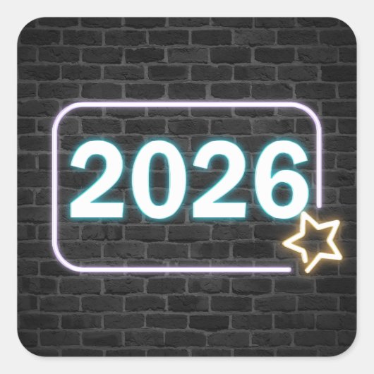 2026年卒業ネオンサインブリック スクエアシール (正面)