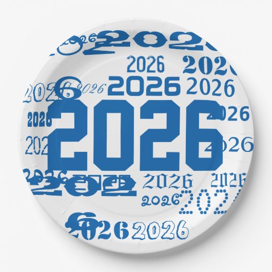 2026年卒業パターン 卒業年 ペーパープレート (正面)