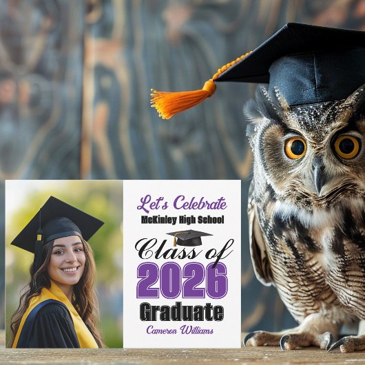 2026年卒業パーティーフォト - パープルクラス 招待状