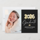 2026年卒業パーティー招待状 モダンな写真入り 招待状 (正面)