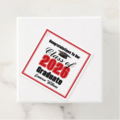 2026年卒業パーティー用のオーダーメイドの赤いデザイン フェイバータグ (インサイチュ)