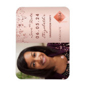 2026年卒業パーティー用写真 保存日付 ブッシュピンクのマグネットカード マグネット (縦)