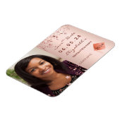 2026年卒業パーティー用写真 保存日付 ブッシュピンクのマグネットカード マグネット (左側)