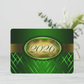 2026年卒業パーティー グリーンとゴールド 招待状 (スタンド正面)