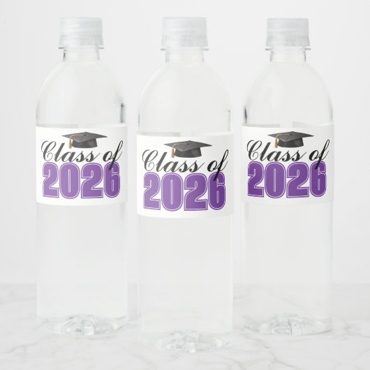 2026年卒業パーティー 紫色 ペットボトルラベル (ボトル)