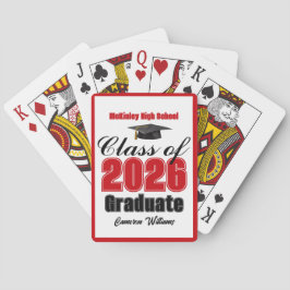 2026年卒業パーティー 赤色カスタムデザイン トランプ
