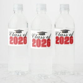 2026年卒業パーティー 赤 ペットボトルラベル