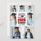 2026年卒業フォトコラージュ 赤 案内状 (正面)