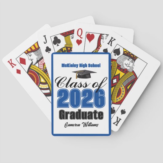 2026年卒業ブルークラス カスタム卒業パーティー トランプ (裏面)