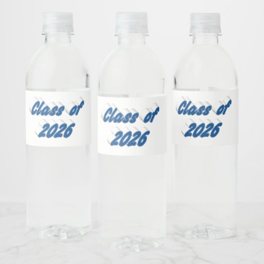 2026年卒業ブルータイポグラフィー ペットボトルラベル (ボトル)
