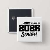 2026年卒業予定の上級生向けの楽しいクォート 缶バッジ (正面&裏面)