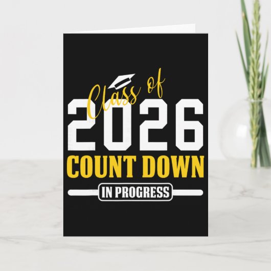 2026年卒業予定 カウントダウン中 面白い 高校生/大学生 卒業 カード (正面)