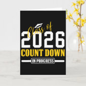2026年卒業予定 カウントダウン中 面白い 高校生/大学生 卒業 カード (黄色い花)