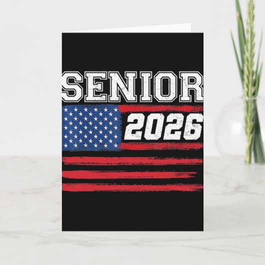 2026年卒業予定 高校卒業 アメリカ国旗 カード (正面)