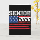2026年卒業予定 高校卒業 アメリカ国旗 カード (黄色い花)
