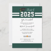 2026年卒業式グリーン＆ホワイトの卒業パーティー 招待状 (正面)