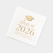 2026年卒業式モダンスクリプト 箔ナプキン (左)