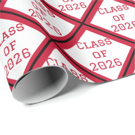 2026年卒業式包装紙 赤と白 ラッピングペーパー