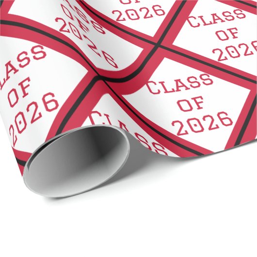 2026年卒業式包装紙 赤と白 ラッピングペーパー (ロールコーナー)