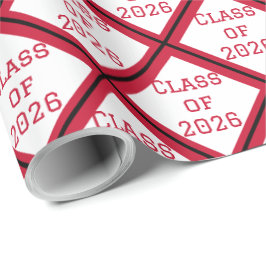 2026年卒業式包装紙 赤と白 ラッピングペーパー