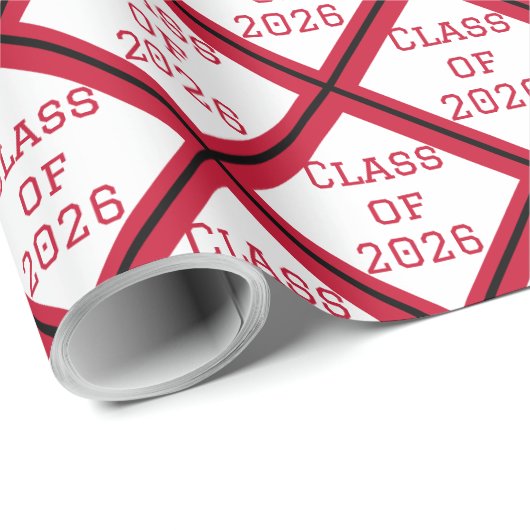 2026年卒業式包装紙 赤と白 ラッピングペーパー (ロールコーナー)