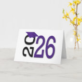 2026年卒業式用パープル+ブラック カード (黄色い花)