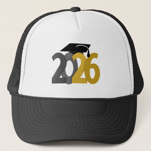 2026年卒業式 ゴールドとグレー キャップ (正面)