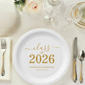 2026年卒業式 ゴールドスクリプト ペーパープレート