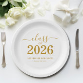 2026年卒業式 ゴールドスクリプト ペーパープレート