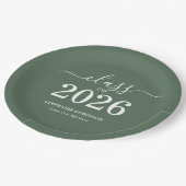 2026年卒業式 サージブルー パーティー ペーパープレート (アングル)