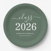 2026年卒業式 サージブルー パーティー ペーパープレート (正面)