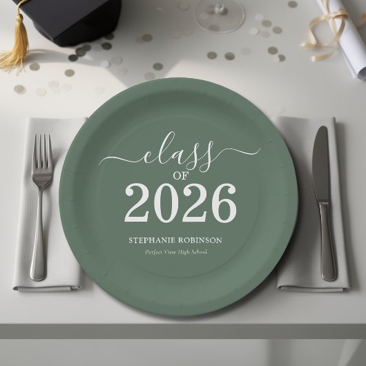 2026年卒業式 サージブルー パーティー ペーパープレート