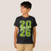 2026年卒業式 シニア ヴァーシティ ライムグリーン ホワイト文字 Tシャツ (正面フル)