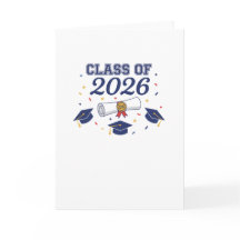 2026年卒業式 卒業帽子と卒業証書カード 無地