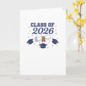 2026年卒業式 卒業帽子と卒業証書カード 無地 カード (黄色い花)
