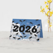 2026年卒業式 空の帽子 カード (黄色い花)