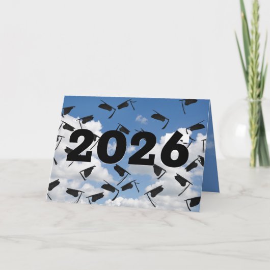 2026年卒業式 空の帽子 カード (正面)