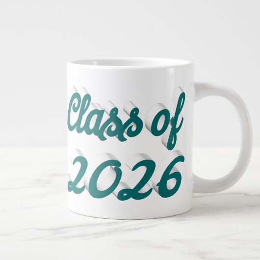 2026年卒業式 緑のスクリプト ジャンボコーヒーマグカップ (右)
