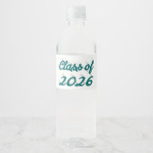 2026年卒業式 緑の手書き風スクリプト ペットボトルラベル (正面)