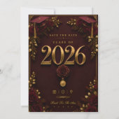 2026年卒業式 高級バーガンディゴールド カード (裏面)